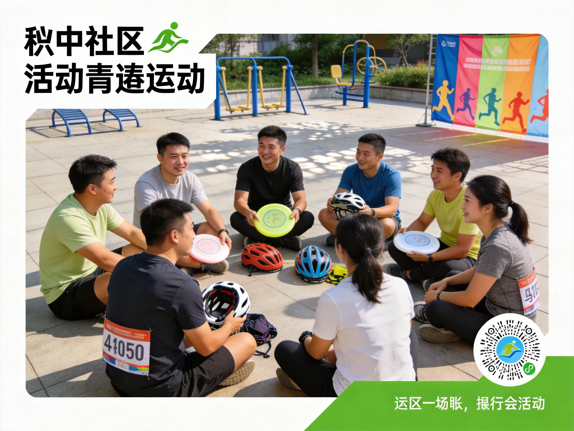 体育爱好者在社区活动中交流互动，分享运动心得